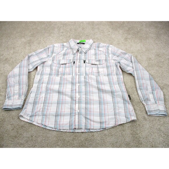 Cabelas Shirt Adult Extra Large XL White Guidewear Fishing Button Up Casual Mens - Picture 1 of 11